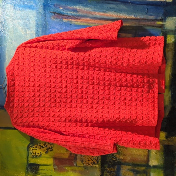 Great Cavalier by St Paul orange A-line three button closure cardigan w/pockets - Picture 4 of 12